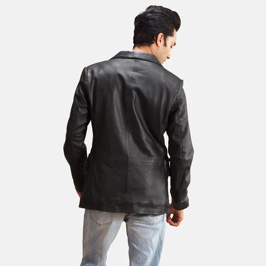 Wrenfield Black Leather Blazer