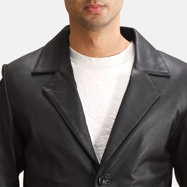 Wrenfield Black Leather Blazer