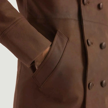 Men's New Half Life Brown Leather Coat
