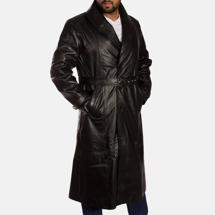 Blackwell Belted Leather Trench Coat