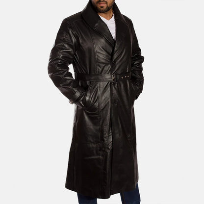 Blackwell Belted Leather Trench Coat