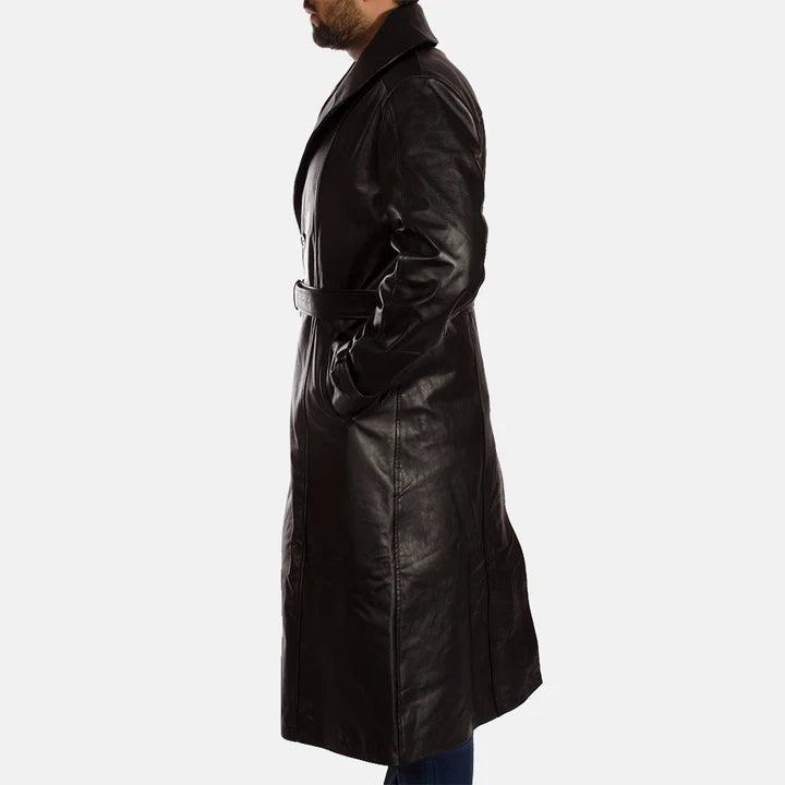 Blackwell Belted Leather Trench Coat