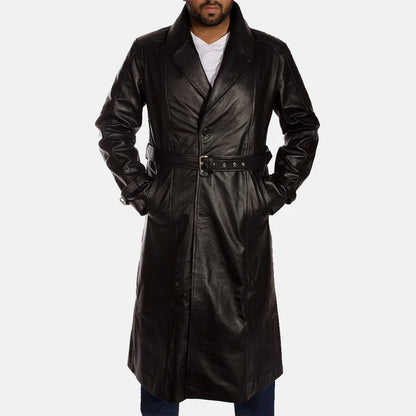 Blackwell Belted Leather Trench Coat