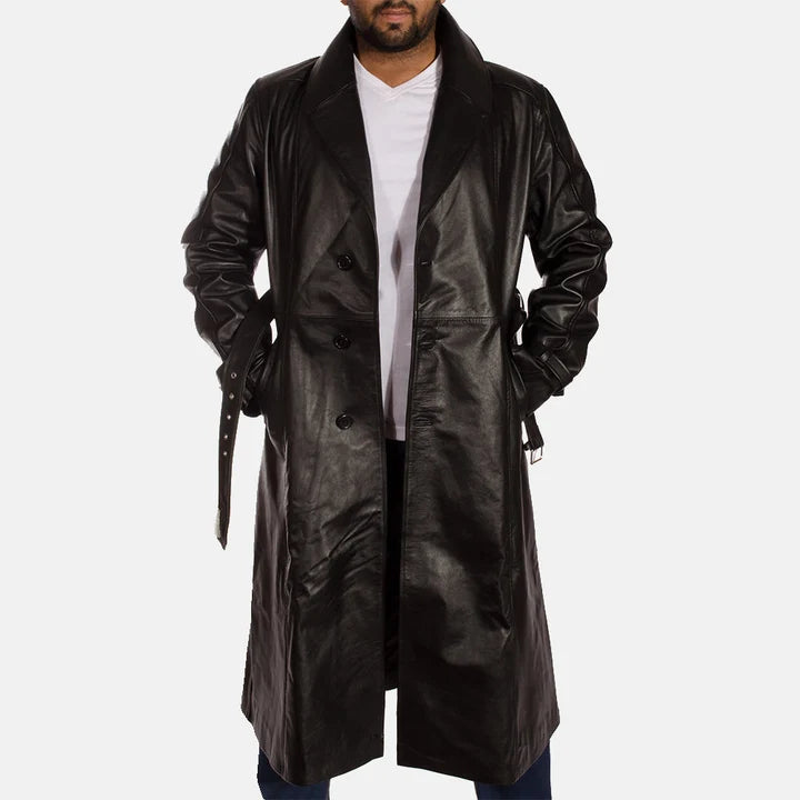 Blackwell Belted Leather Trench Coat