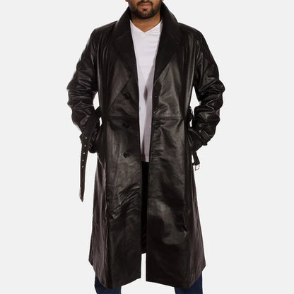 Blackwell Belted Leather Trench Coat