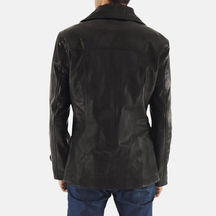 Men's Leo Black Leather Coat