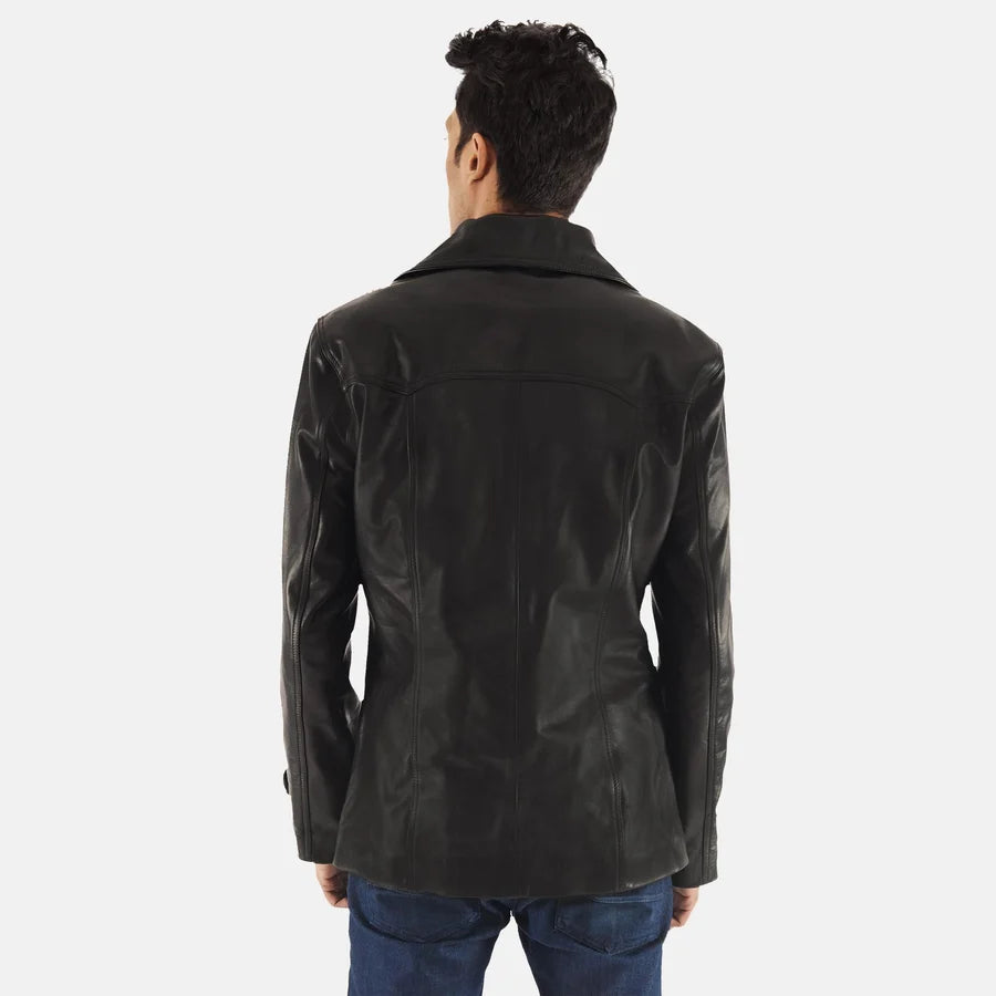 Camden Black Cowhide Leather Coat