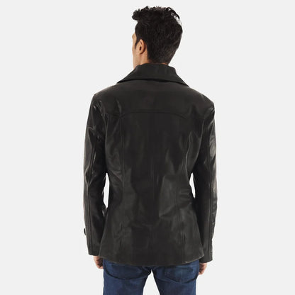 Camden Black Cowhide Leather Coat