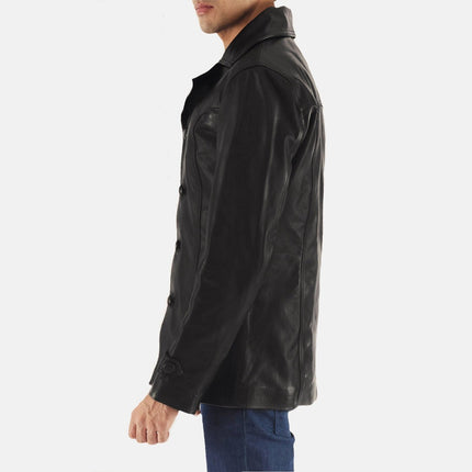 Men's Leo Black Leather Coat