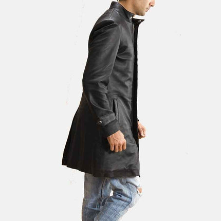 Men's Midlander Quilted Black Leather Coat