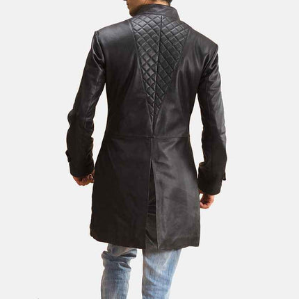 Men's Midlander Quilted Black Leather Coat