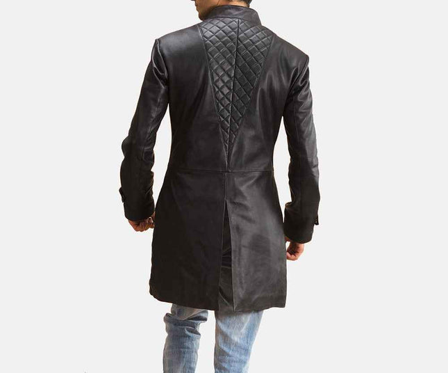 Men's Midlander Quilted Black Leather Coat