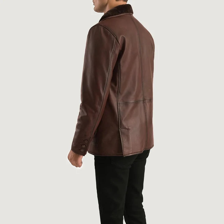 Grizwald Brown Leather Coat