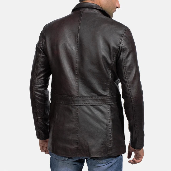 Merchand Pull-Up Leather Blazer