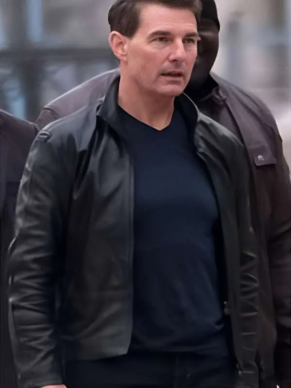 Tom Cruise MI-7 Black Leather Jacket