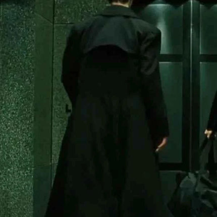 The Matrix 4 Neo Black Leather Trench Coat