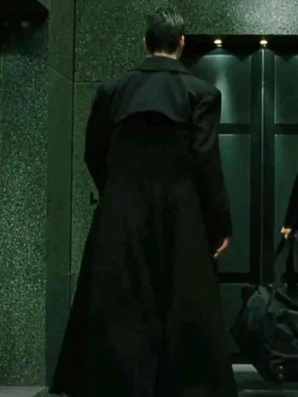 The Matrix 4 Neo Black Leather Trench Coat