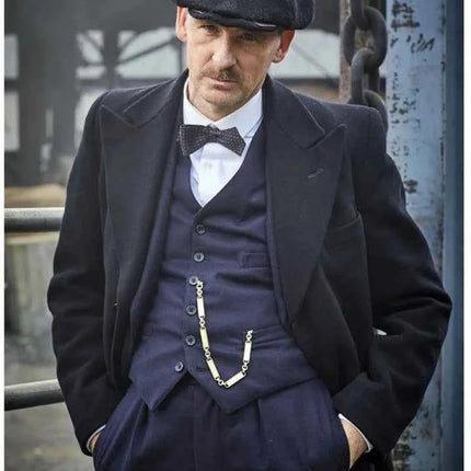 Peaky Blinders Arthur Shelby Black Wool Coat