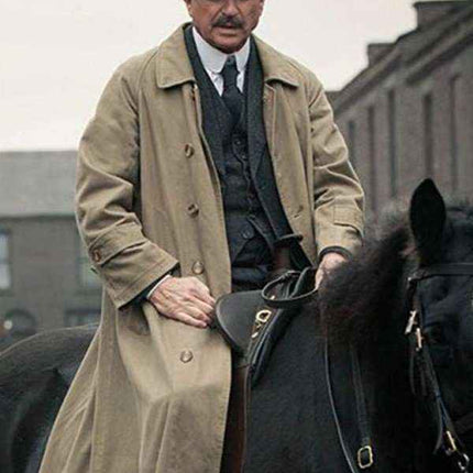 Peaky Blinders Season 1 Sam Neill Beige Trench Coat