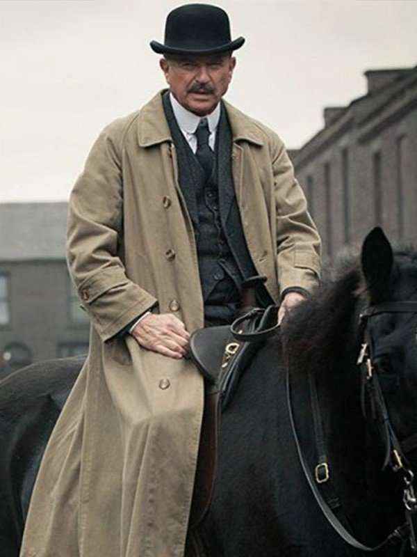 Peaky Blinders Season 1 Sam Neill Beige Trench Coat