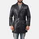 Ravenwood Belted Black Cowhide Leather Coat