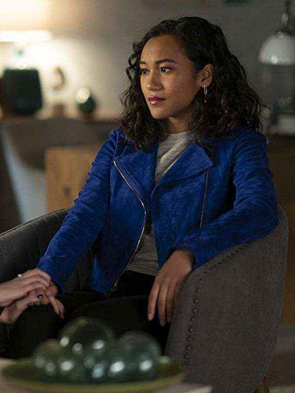 Pretty Little Liars Sydney Park Blue Biker Jacket