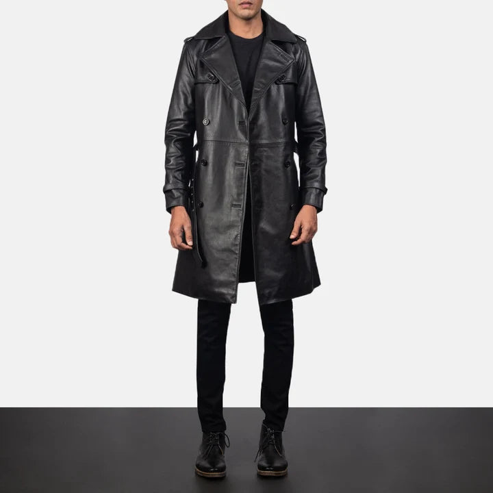 Winslow Belted Leather Duster Coat