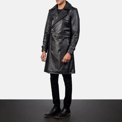 Winslow Belted Leather Duster Coat