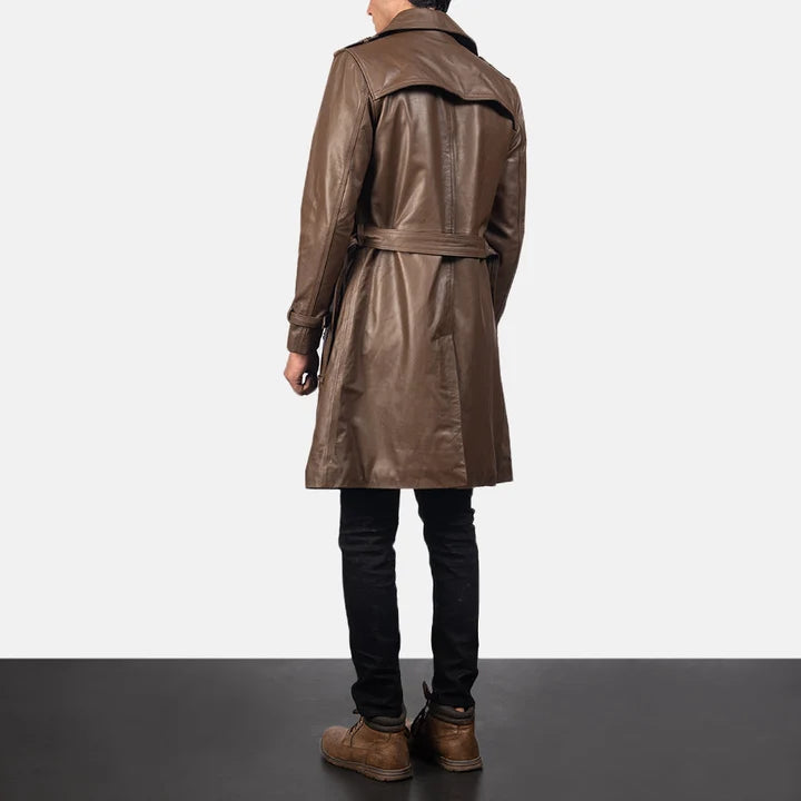 Winslow Belted Leather Duster Coat
