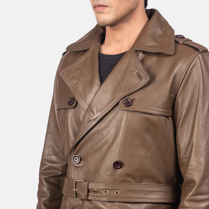 Winslow Belted Leather Duster Coat