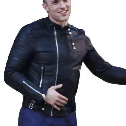 Deadpool 1 Ed Skrein Black Leather Jacket