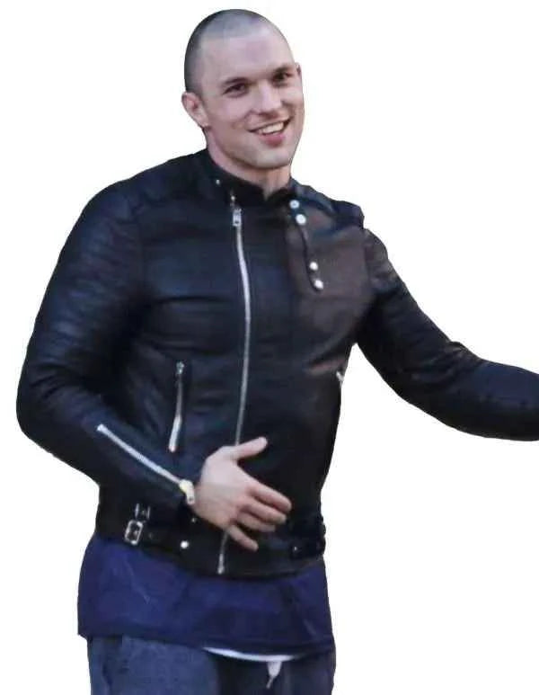 Deadpool 1 Ed Skrein Black Leather Jacket