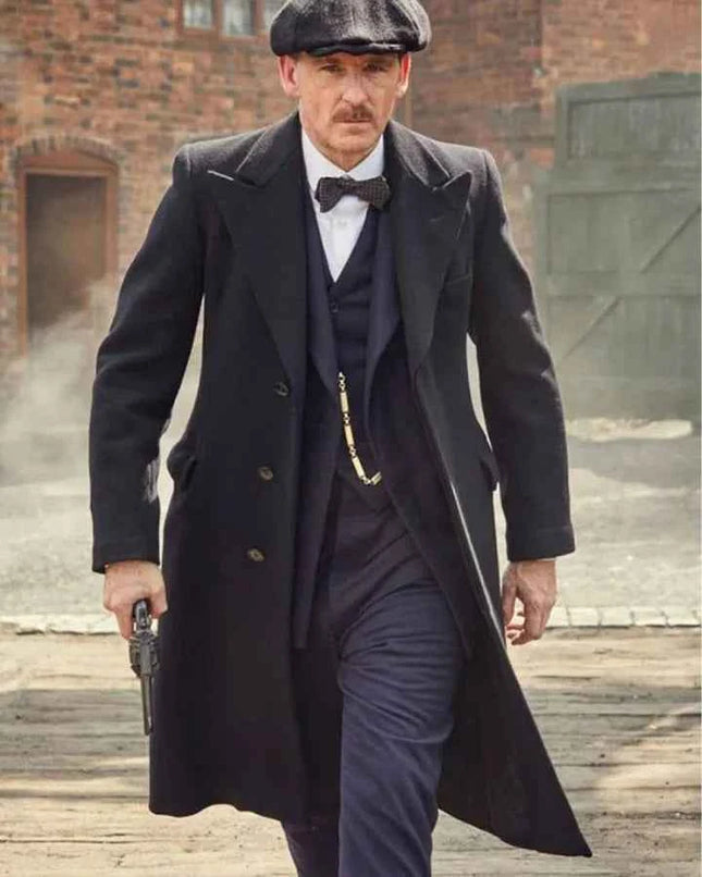 Peaky Blinders Arthur Shelby Black Wool Coat