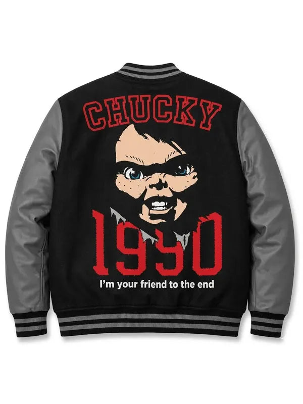 Chucky Good Guys Inspired Black & Grey Varsity Jacket