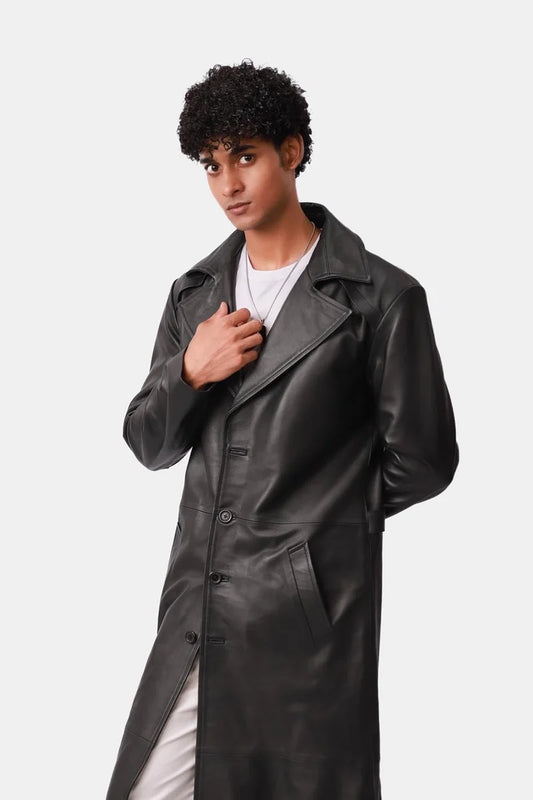 Sterling Matte Leather Duster Coat