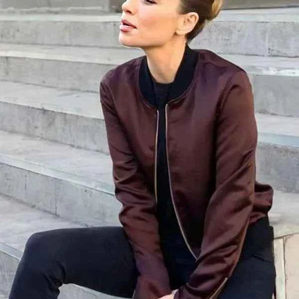 Lucifer S05 Chloe Decker Maroon Bomber Jacket