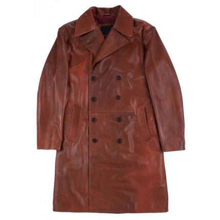 Suicide Squad Will Smith Brown Leather Trench Coat