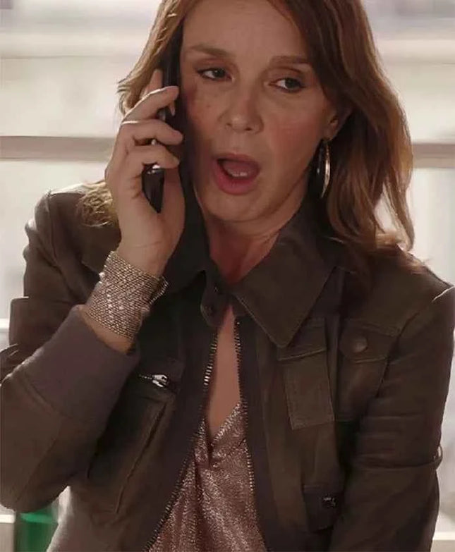 Emily in Paris Season 4 Sylvie Grateau Green Biker Jacket