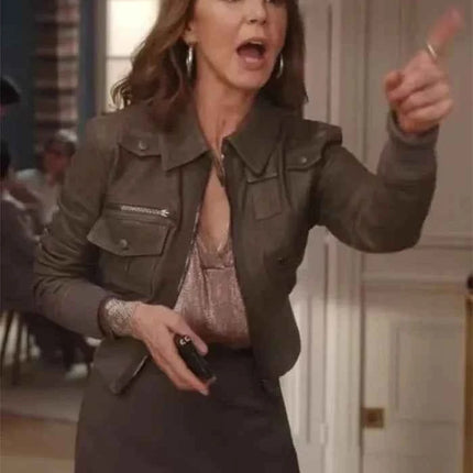 Emily in Paris Season 4 Sylvie Grateau Green Biker Jacket