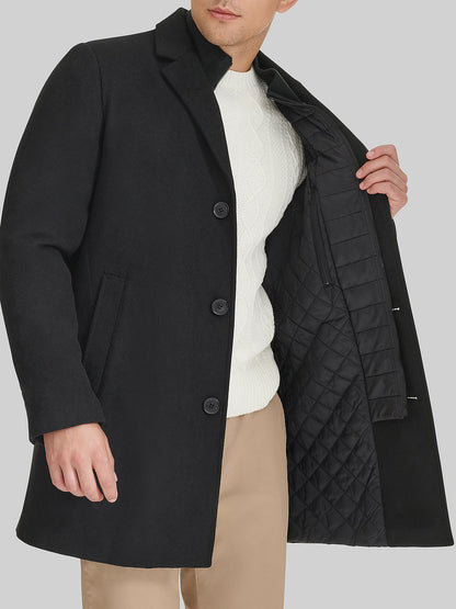 Carrow Wool Topcoat with Bib For Men