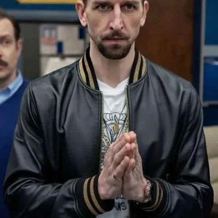Ted Lasso Season 3 Maximilian Osinski Black Leather Jacket