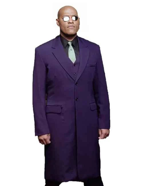 The Matrix 4 Morpheus Purple Long Coat