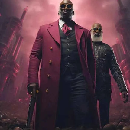 The Matrix 4 Morpheus Maroon Trench Coat