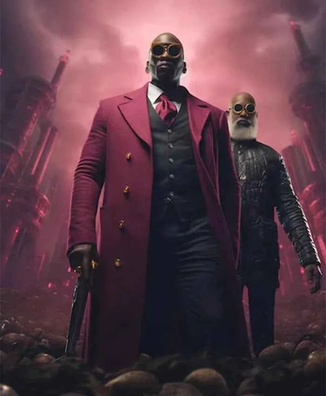 The Matrix 4 Morpheus Maroon Trench Coat