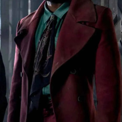 The Matrix 4 Morpheus Maroon Trench Coat
