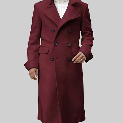 The Matrix 4 Morpheus Maroon Trench Coat