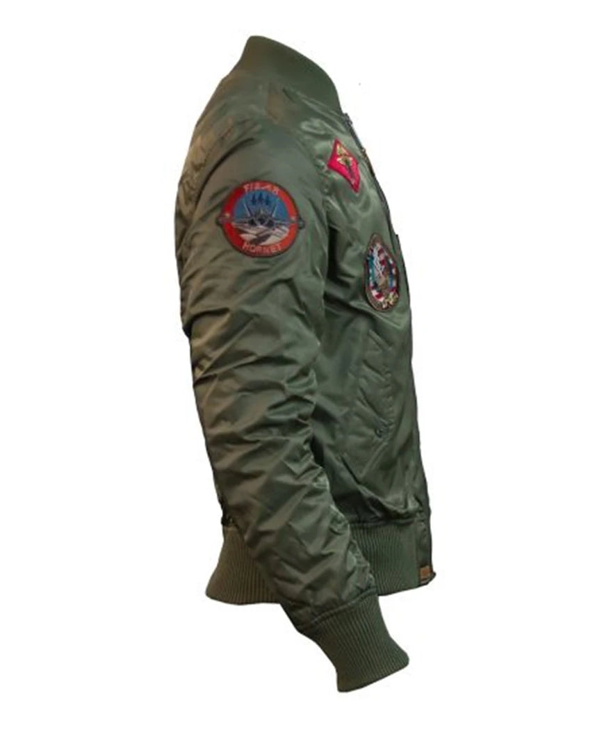 Ma-1 Top Gun Bomber Jacket With Patches
