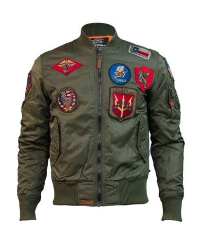 Ma-1 Top Gun Bomber Jacket With Patches