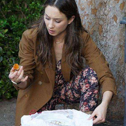 Pretty Little Liars Troian Bellisario Brown Wool Coat