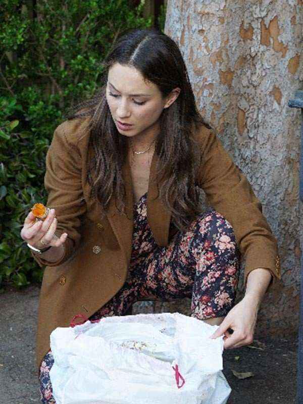 Pretty Little Liars Troian Bellisario Brown Wool Coat